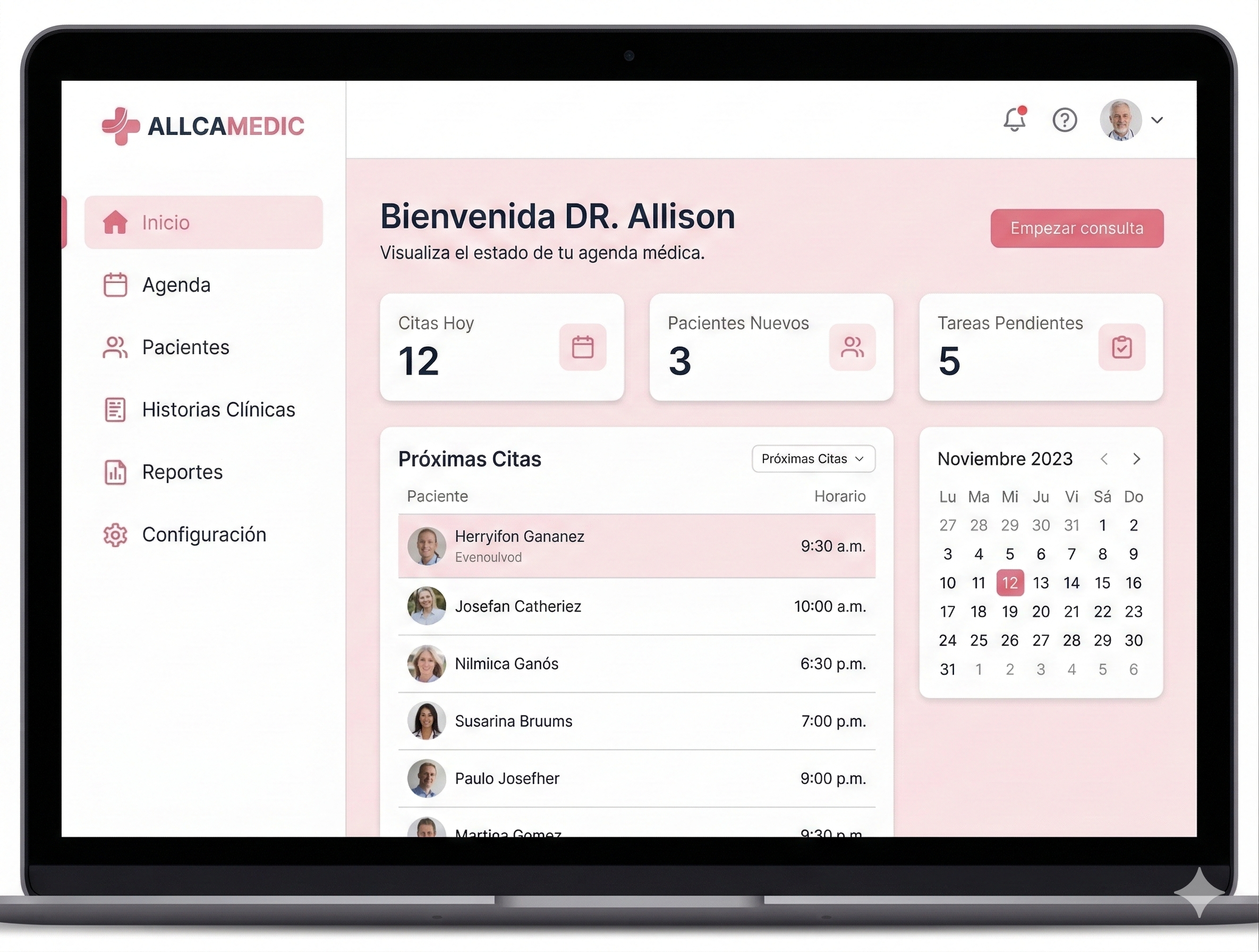 Prototipo del Sistema de Gestión HIS Allcamedic