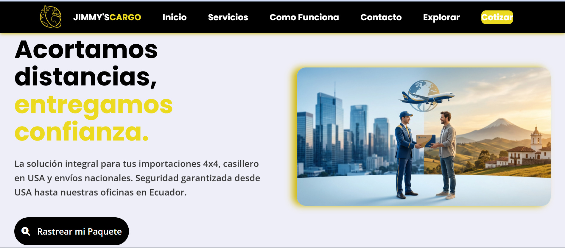 Jimmy's Cargo sitio web realizado con HTML, CSS y JavaScript